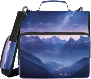 ATTX Space Mountains Zipper Binder with Adjustable Padded Strap - 3 Ring 500 Sheet Capacity Binder Bag with Multi-Pocket Organizer, Fits 12 Inch Laptop#13