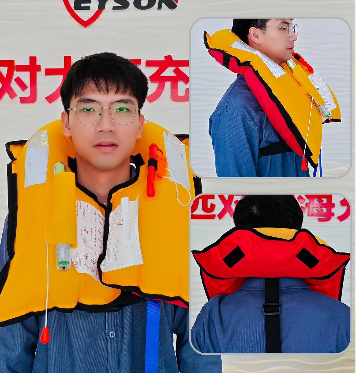 Automatic Inflatable Life Jacket|Life Vest for Adults|PFD Low Profile|Supports up to 330 lbs