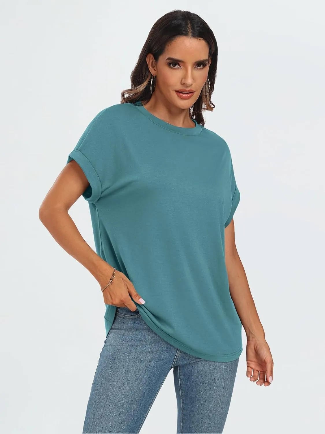 AUTOMET Womens Summer Tops Oversized Short Sleeve Business Casual T Shirts Trendy Fashion Clothes Spring Outfits 2025