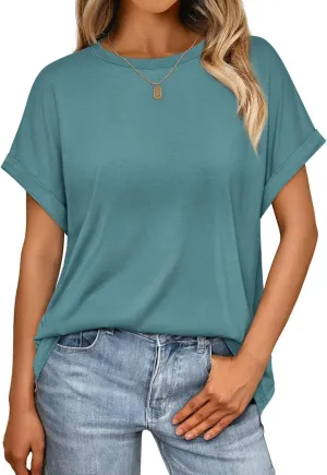 AUTOMET Womens Summer Tops Oversized Short Sleeve Business Casual T Shirts Trendy Fashion Clothes Spring Outfits 2025