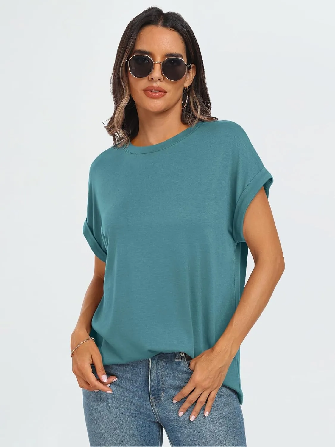 AUTOMET Womens Summer Tops Oversized Short Sleeve Business Casual T Shirts Trendy Fashion Clothes Spring Outfits 2025