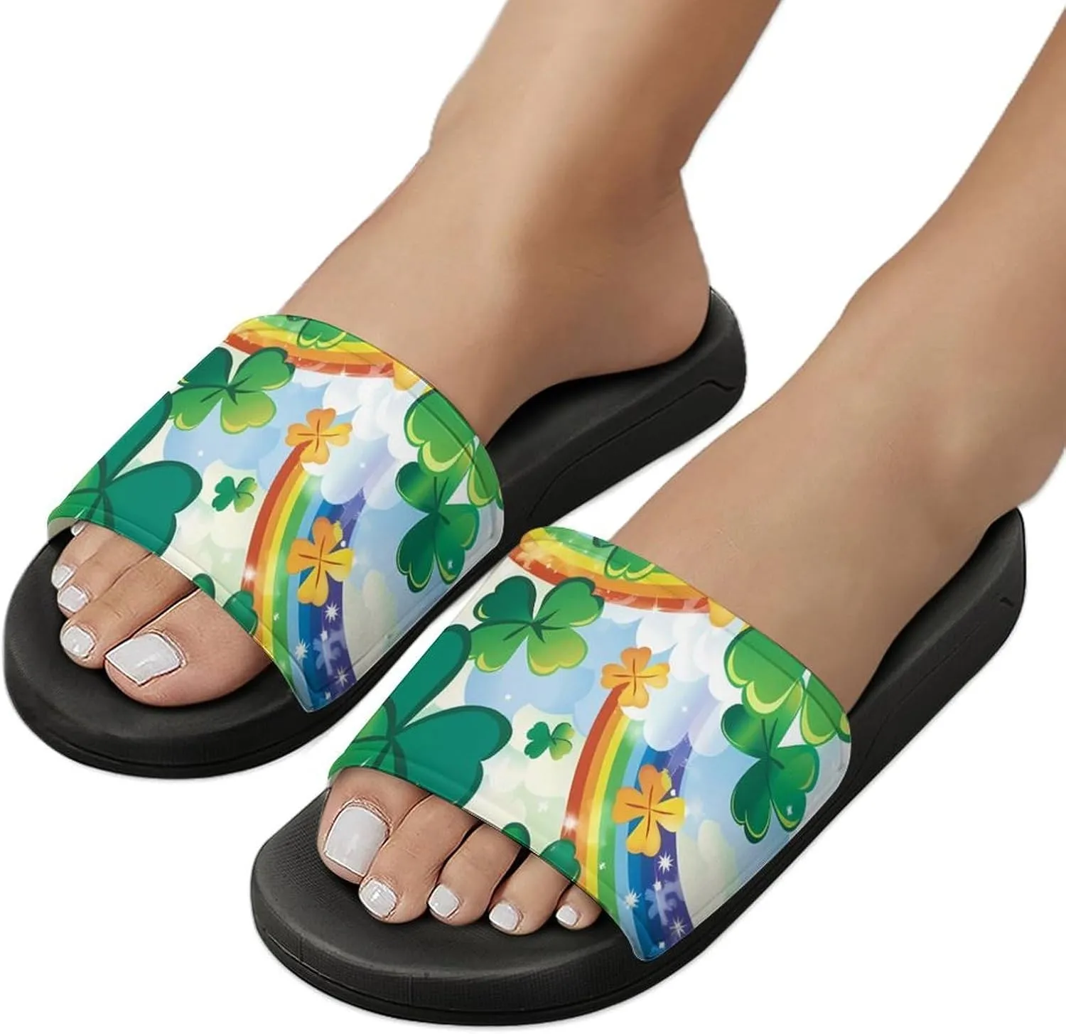 Bald Eagle U.S. Flag House Sandals Non Slip Slippers Quick Drying Bathroom Shower Shoes for Women Men