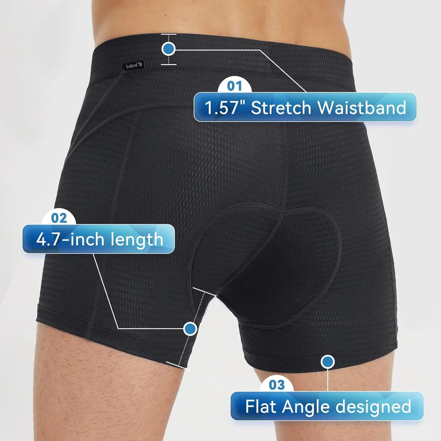 baleaf Men's 4D Padded Bike Shorts Cycling Underwear with Padding Road Biking MTB Liner Shorts Bicycle Gear