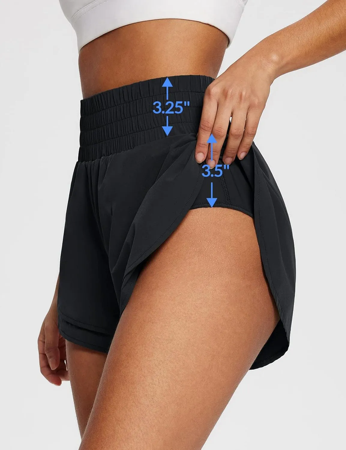 baleaf Women's 3" Workout Shorts High Waisted Athletic Running Shorts with Liner Sports Lightweight Quick Dry