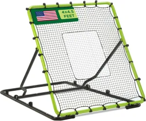 Baseball Rebounder Net Bounce Back Net Fielding Trainer for Baseball and Softball Pitch Back Rebound Practice with 3 Ball Return Angles for Ground Line Drive Fly Balls UV Resistant 4 x 4.5 ft
