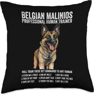 Belgian Malinois Professional Human Trainer Belgian Malinois Throw Pillow