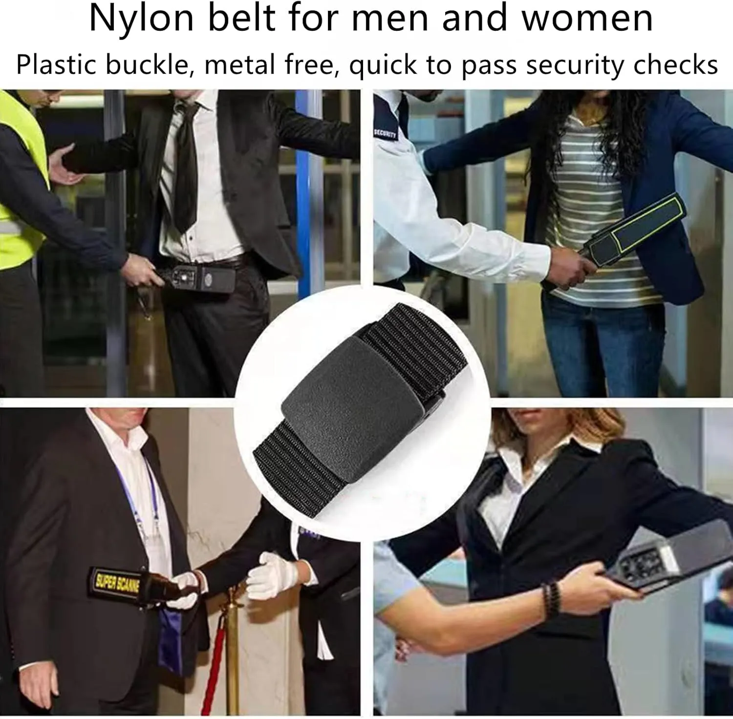 Belts for men women tactical camouflage nylon webbing belt with plastic buckle plus size up to 71", 2 Pcs