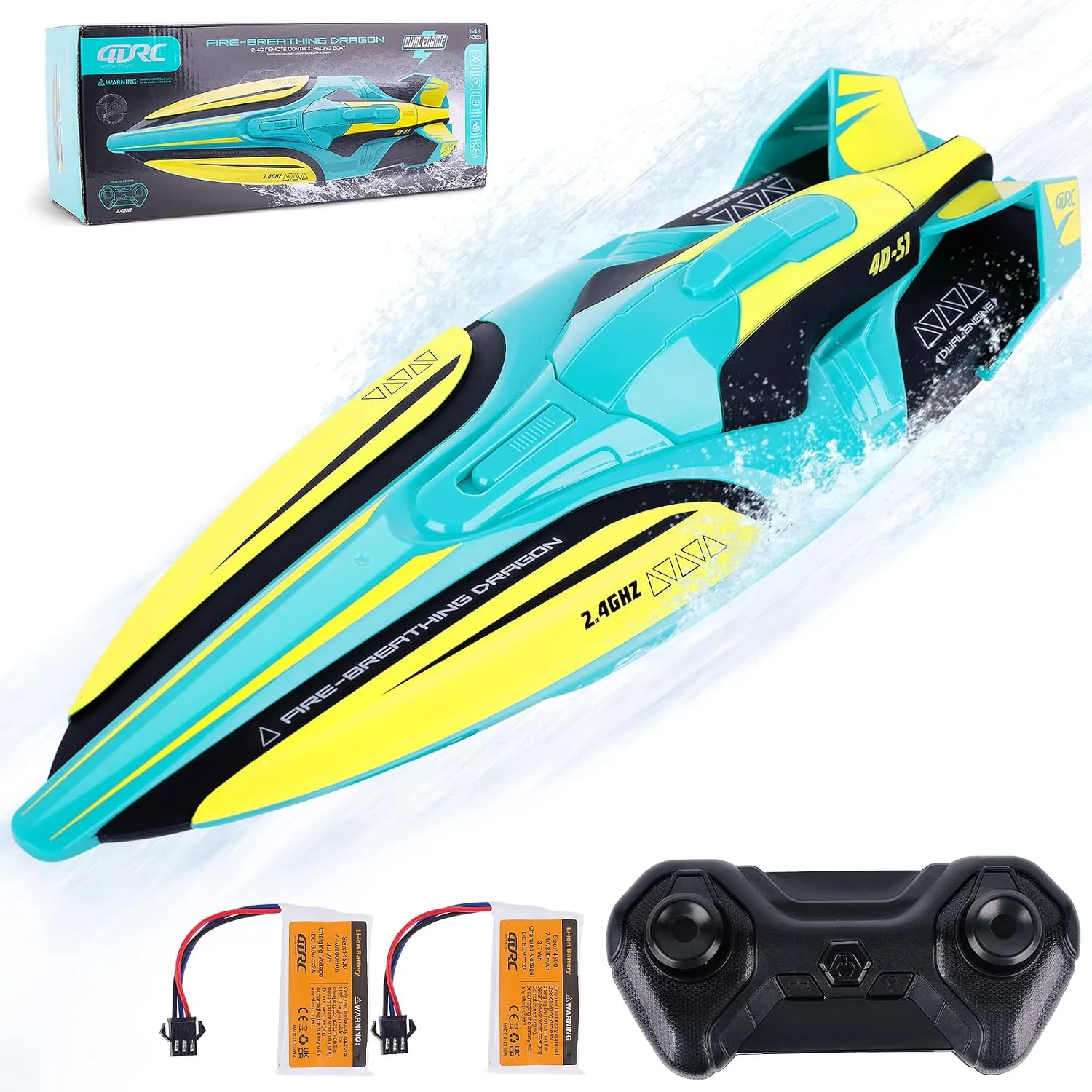 Berry President 18MPH Remote Control Speedboat for Children and Adults, Waterproof and Dual Motor RC Boat, 2.4G Wireless Electric Swimming Pool Lake Toys (Green)