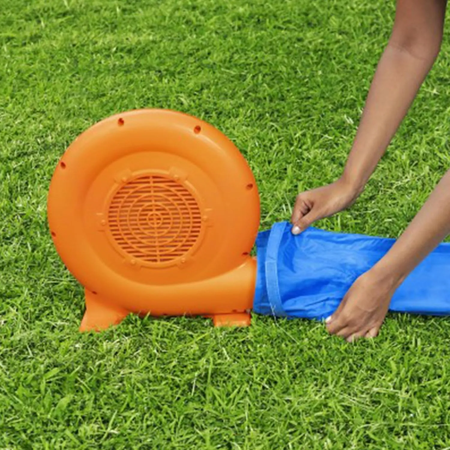 Bestway H2OGO! AquaRace Kids Inflatable Outdoor Water Park with Dual Slides, Built-in Sprayer, Splash Pool, Storage Bag, & Air Blower for Quick Setup