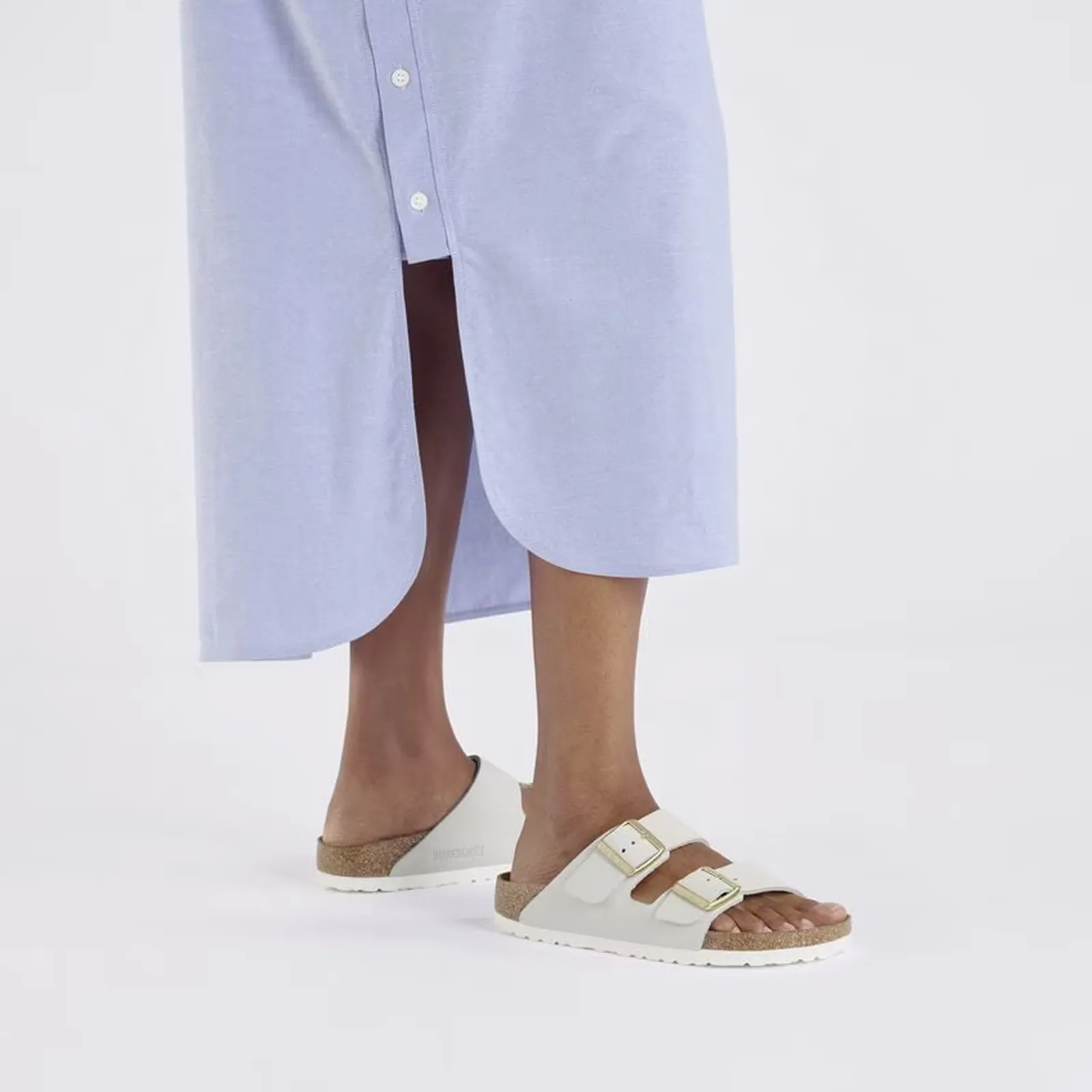 Birkenstock Arizona Narrow Slide Sandal (Women) - Antique White Nubuck