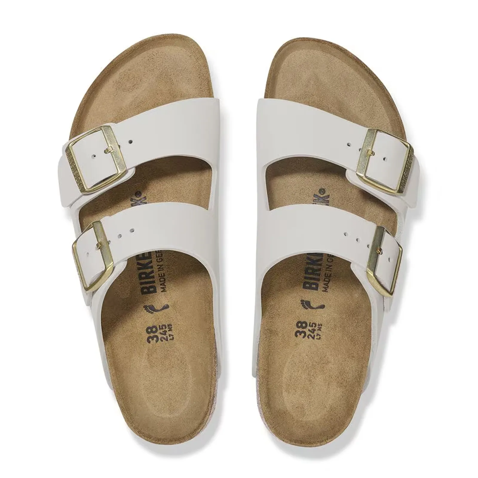 Birkenstock Arizona Narrow Slide Sandal (Women) - Antique White Nubuck