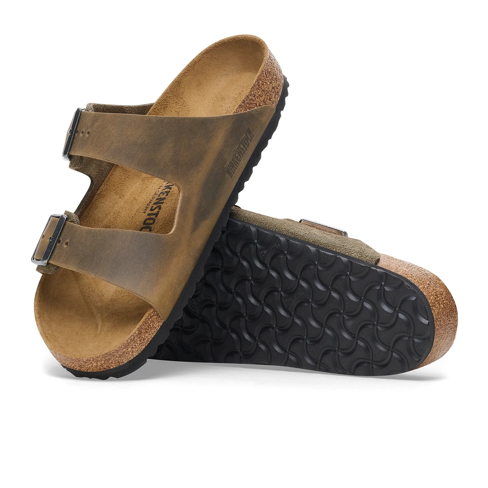 Birkenstock Arizona Slide Sandal (Men) - Thyme Oiled Leather/Suede