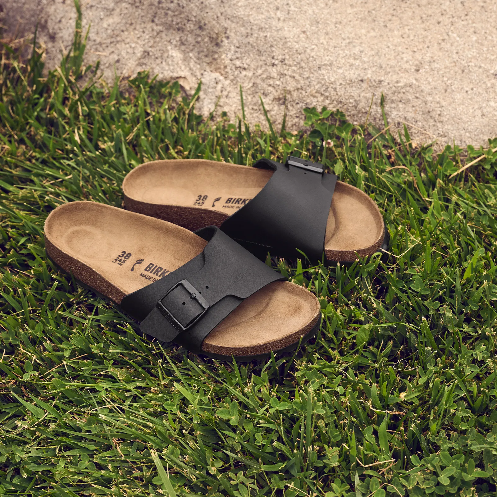 Birkenstock Catalina Narrow Slide Sandal (Women) - Black Birko-Flor