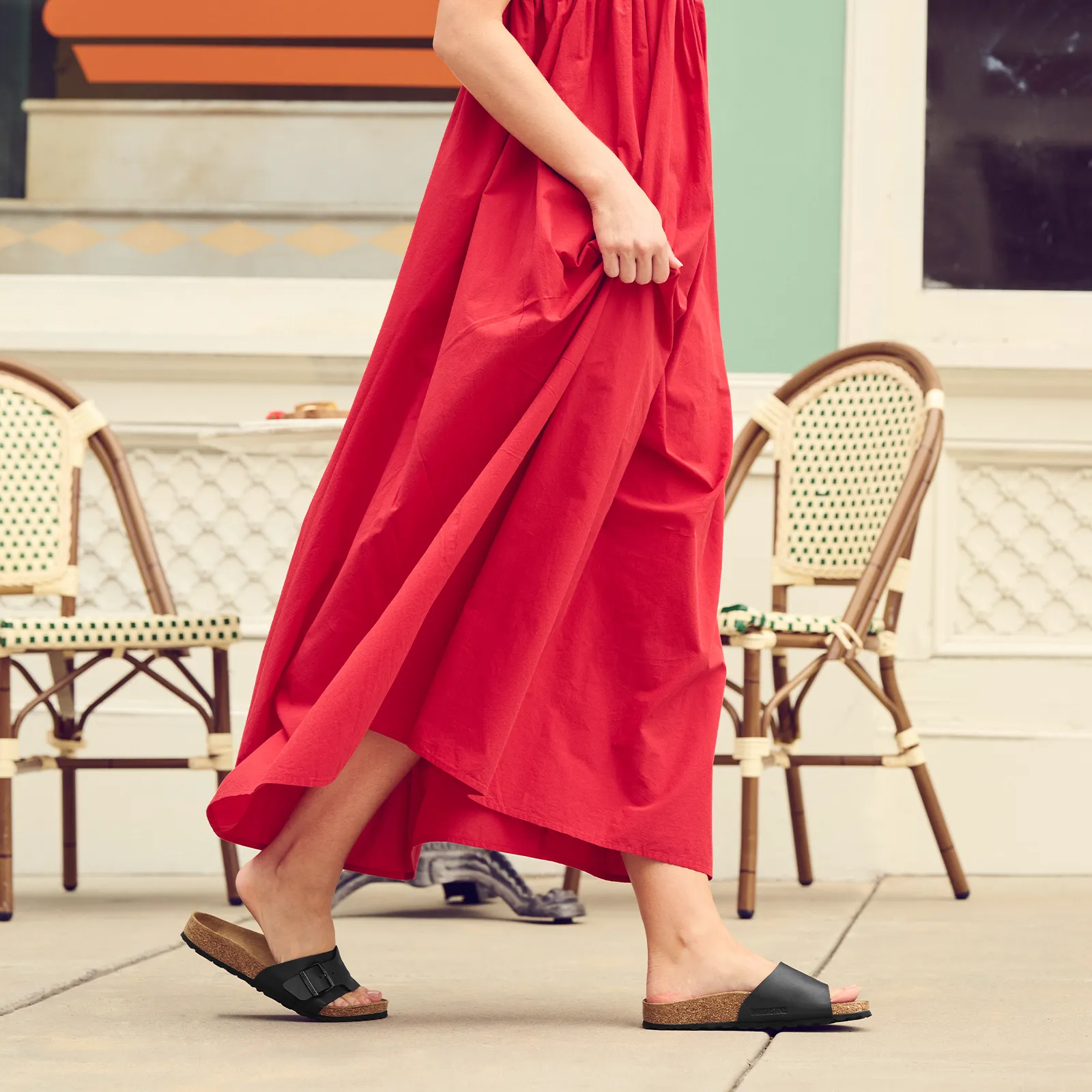 Birkenstock Catalina Narrow Slide Sandal (Women) - Black Birko-Flor