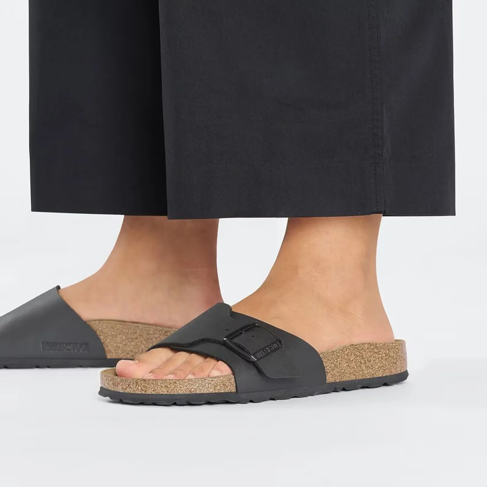 Birkenstock Catalina Narrow Slide Sandal (Women) - Black Birko-Flor