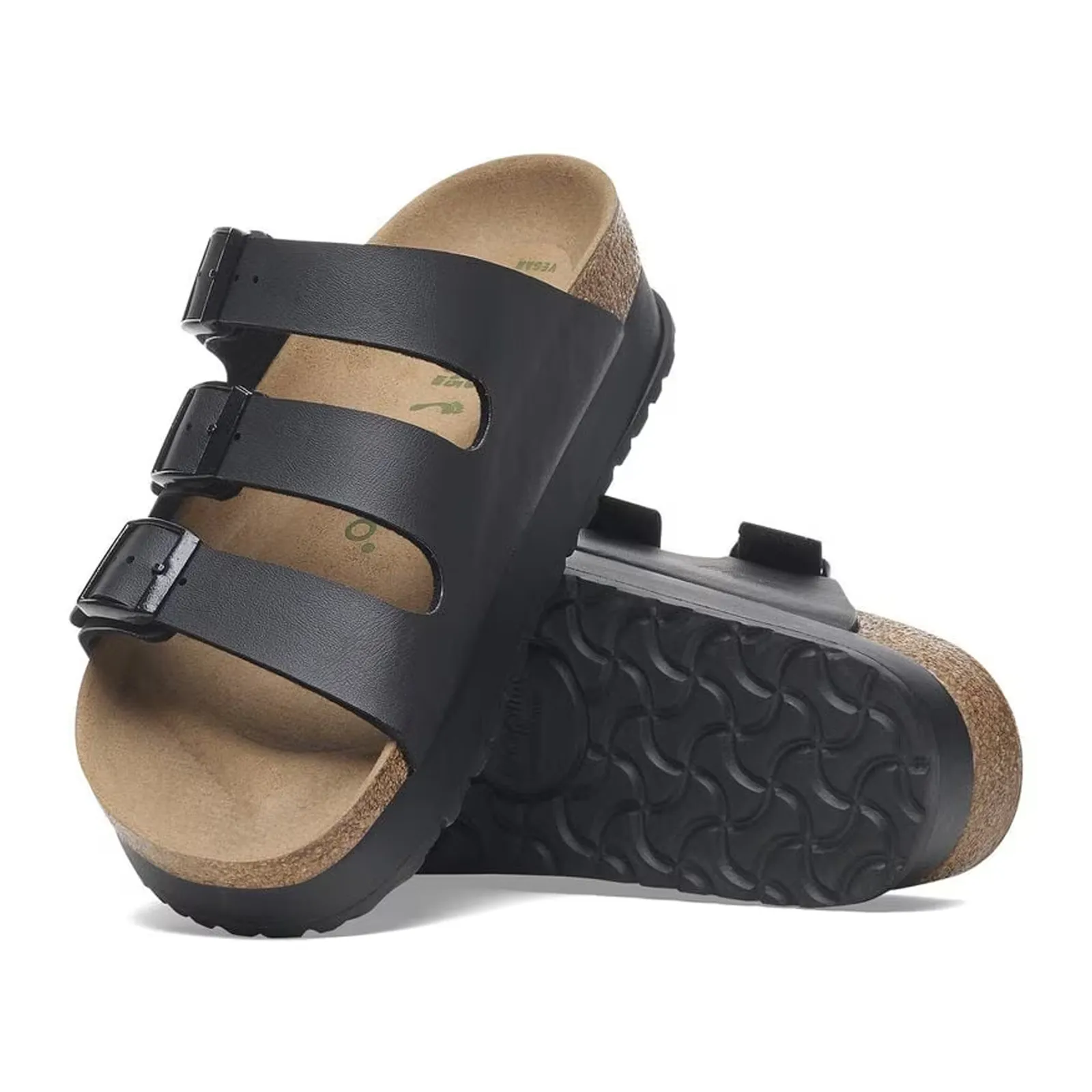 Birkenstock Florida III Platform Narrow Slide Sandal (Women) - Black Birko-Flor