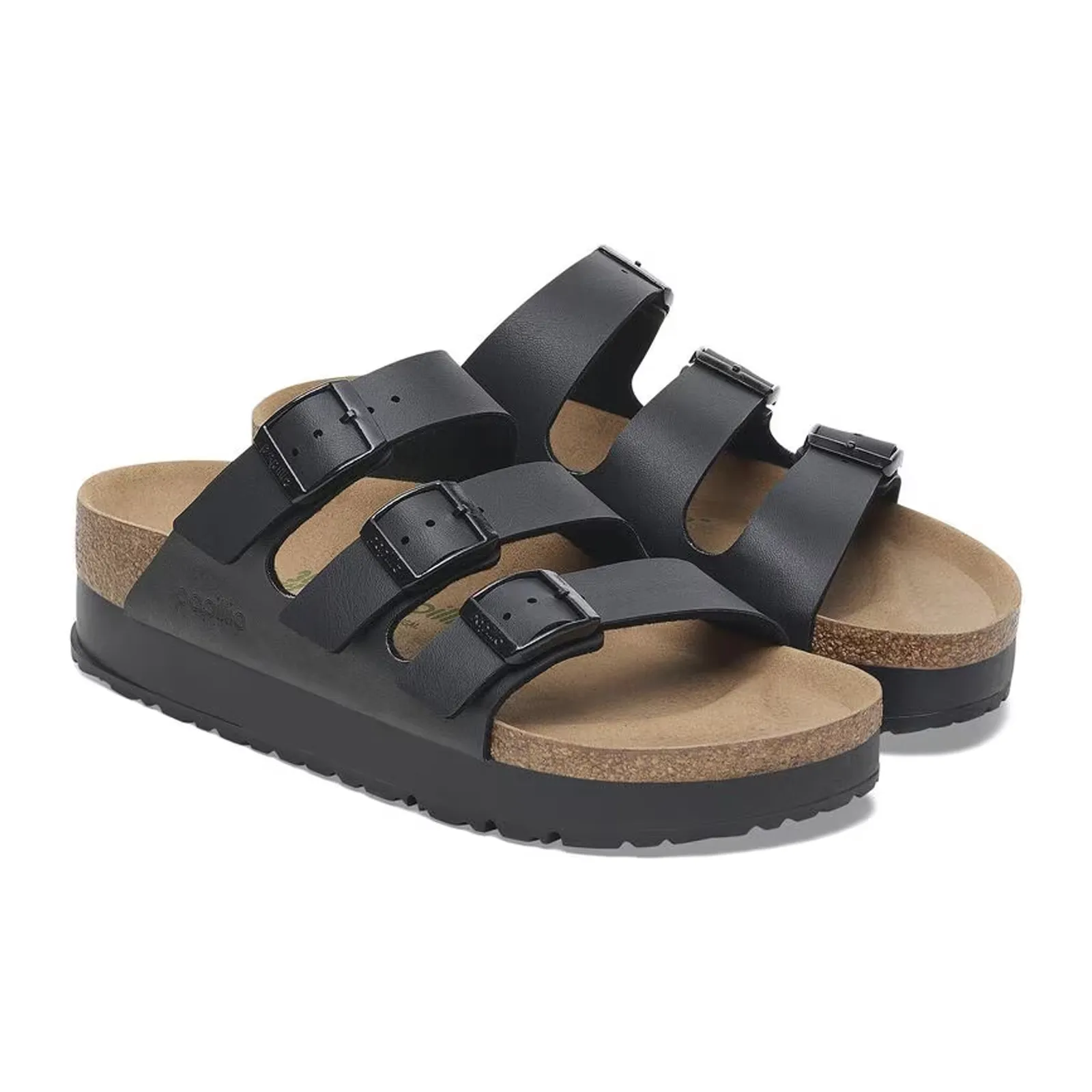 Birkenstock Florida III Platform Narrow Slide Sandal (Women) - Black Birko-Flor