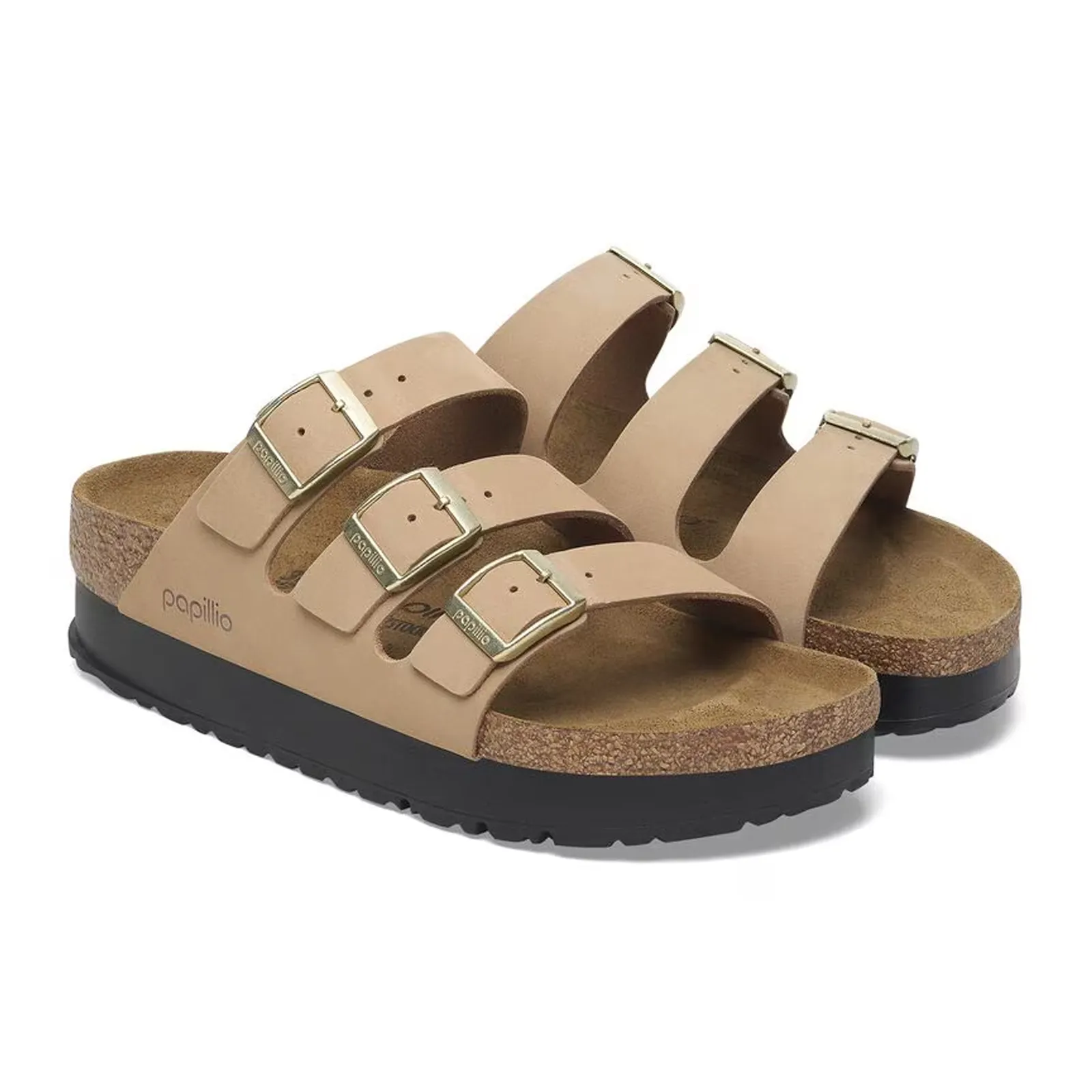 Birkenstock Florida III Platform Narrow Slide Sandal (Women) - Sandcastle Nubuck