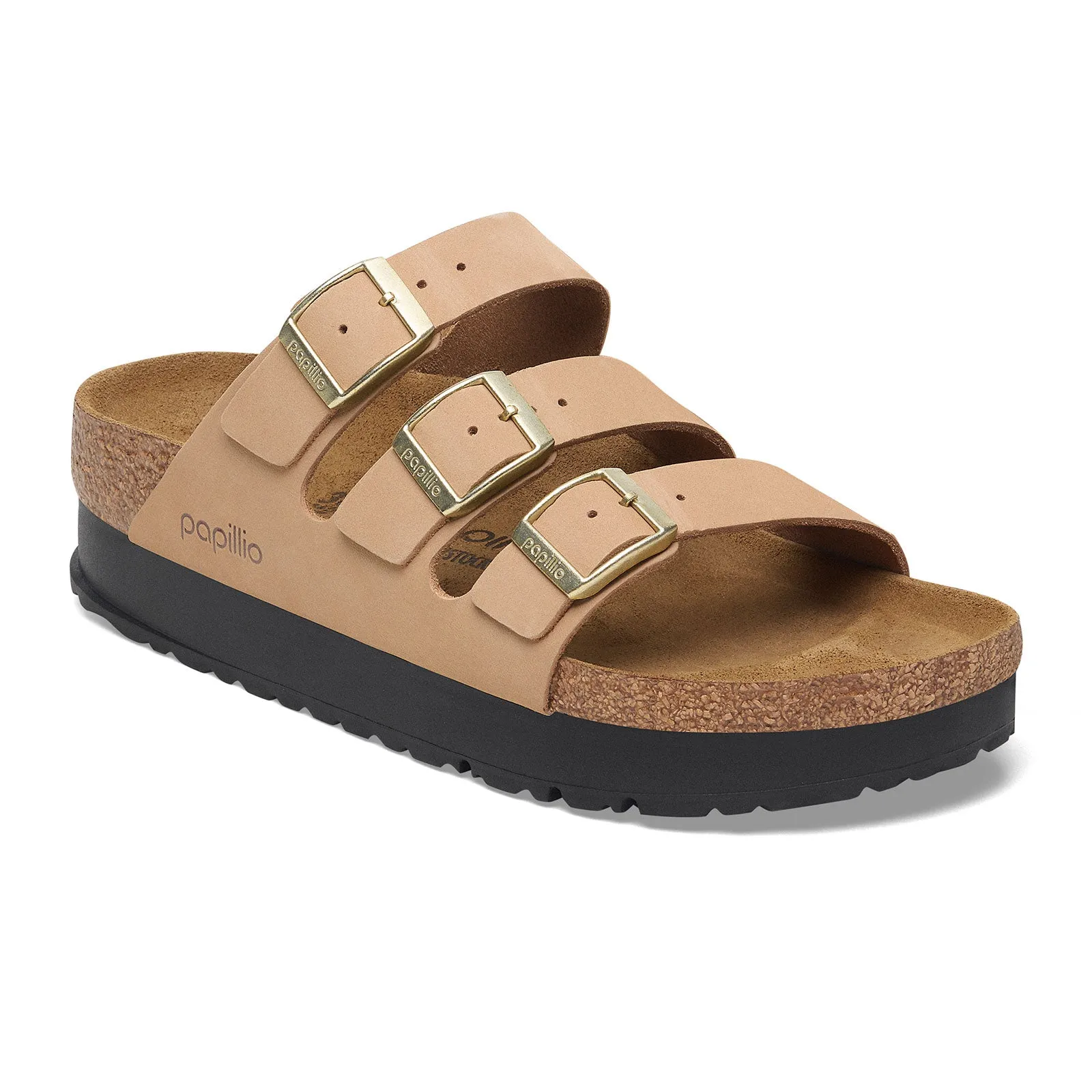 Birkenstock Florida III Platform Narrow Slide Sandal (Women) - Sandcastle Nubuck