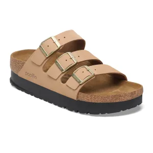 Birkenstock Florida III Platform Narrow Slide Sandal (Women) - Sandcastle Nubuck