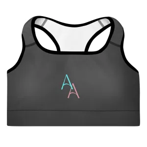 Black April Padded Sports Bra - Double AA Logo