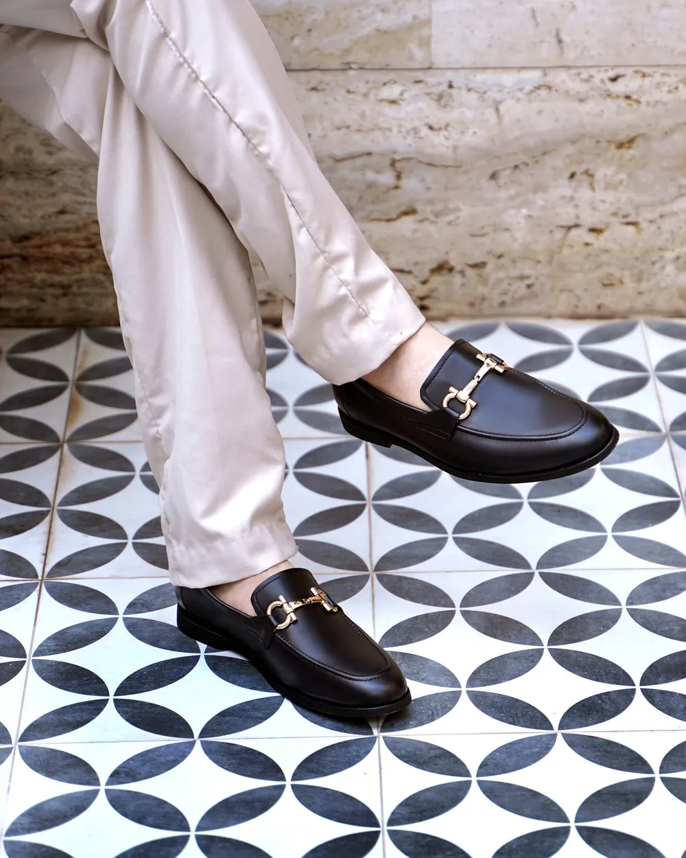 Black Leather Loafers