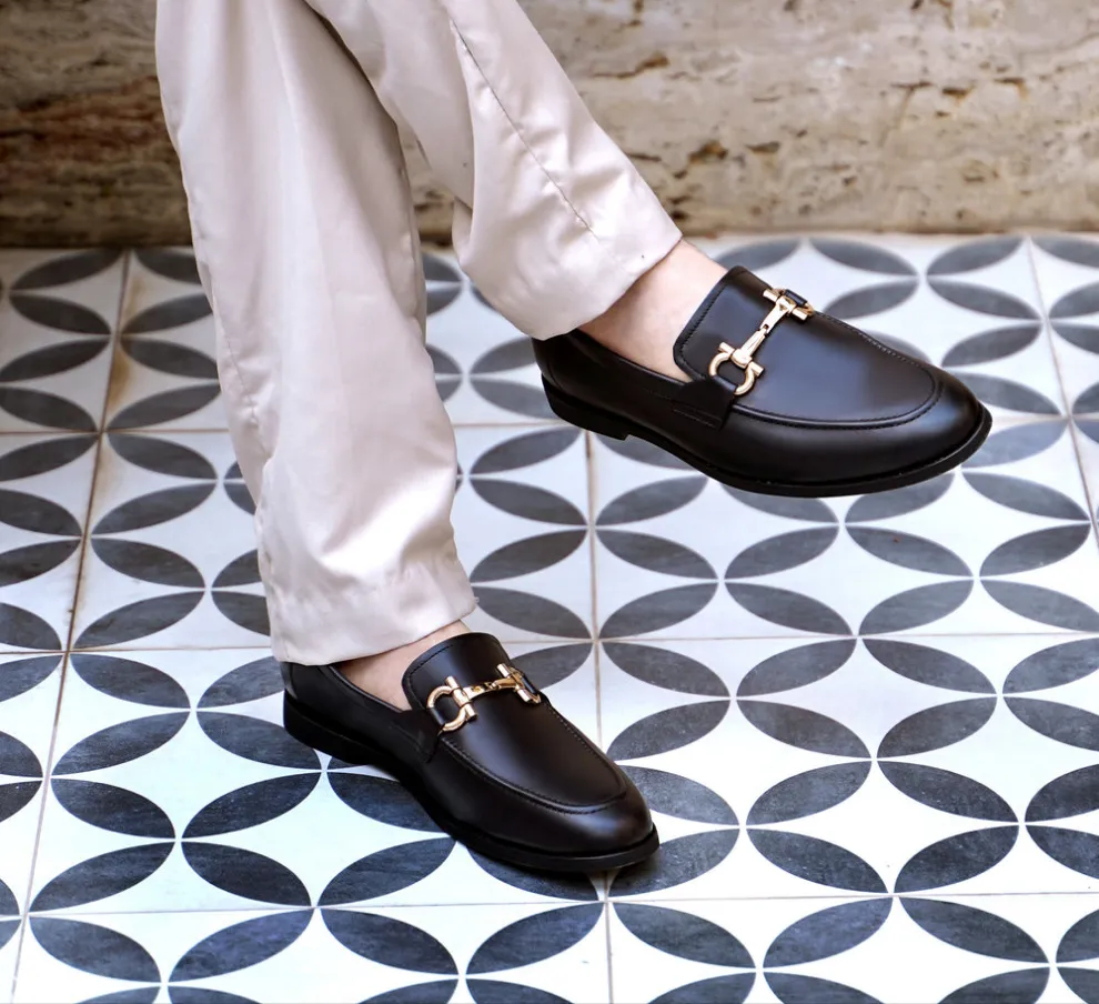 Black Leather Loafers