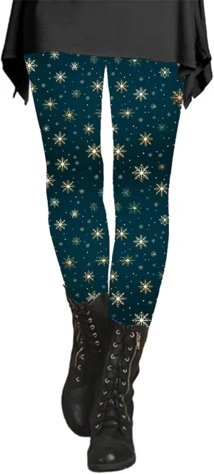 Black Leggings Women Leggings Artistic Splash Printed Soft Stretchy Pants Winter Pants for Women Lined Thermal High