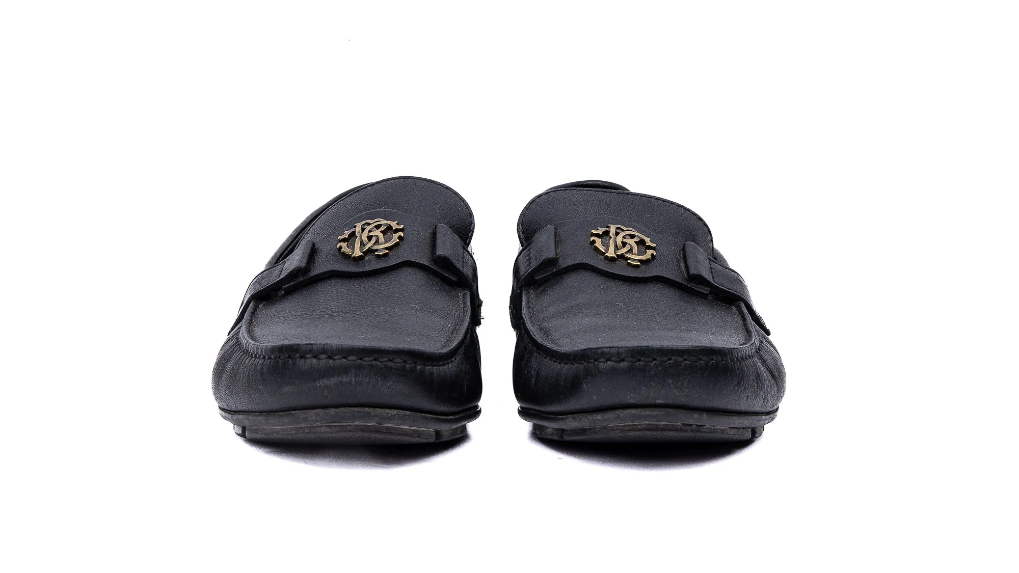 Black Monogram Buckle Loafers
