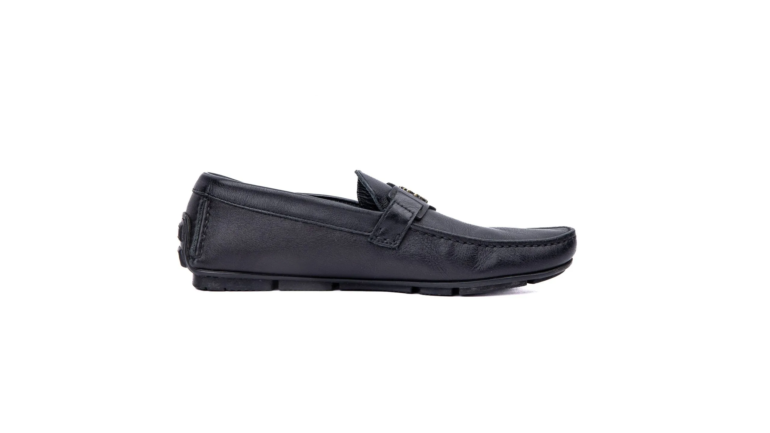 Black Monogram Buckle Loafers