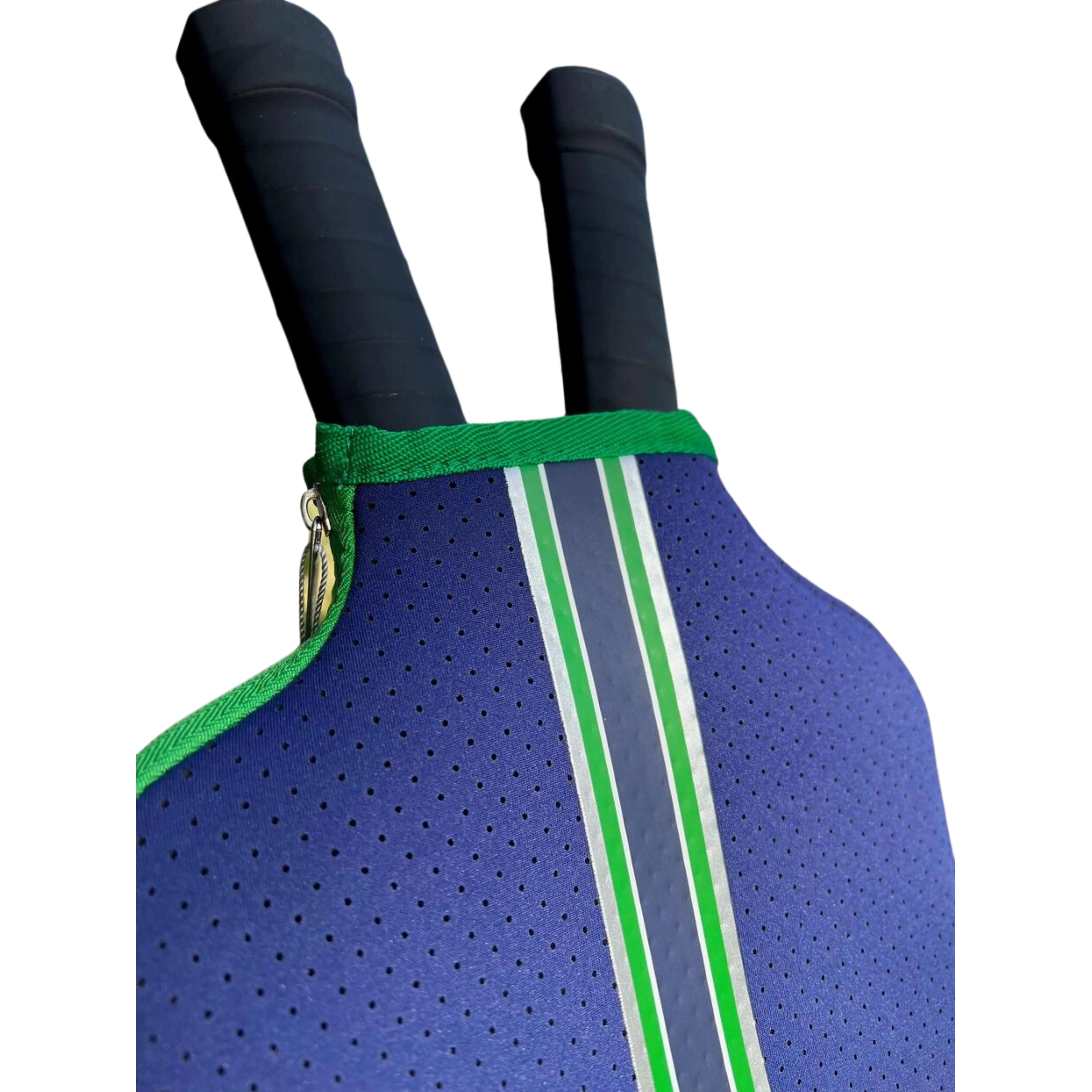 Blue Racing Stripe Pickleball Paddle Cover by Taylor Gray