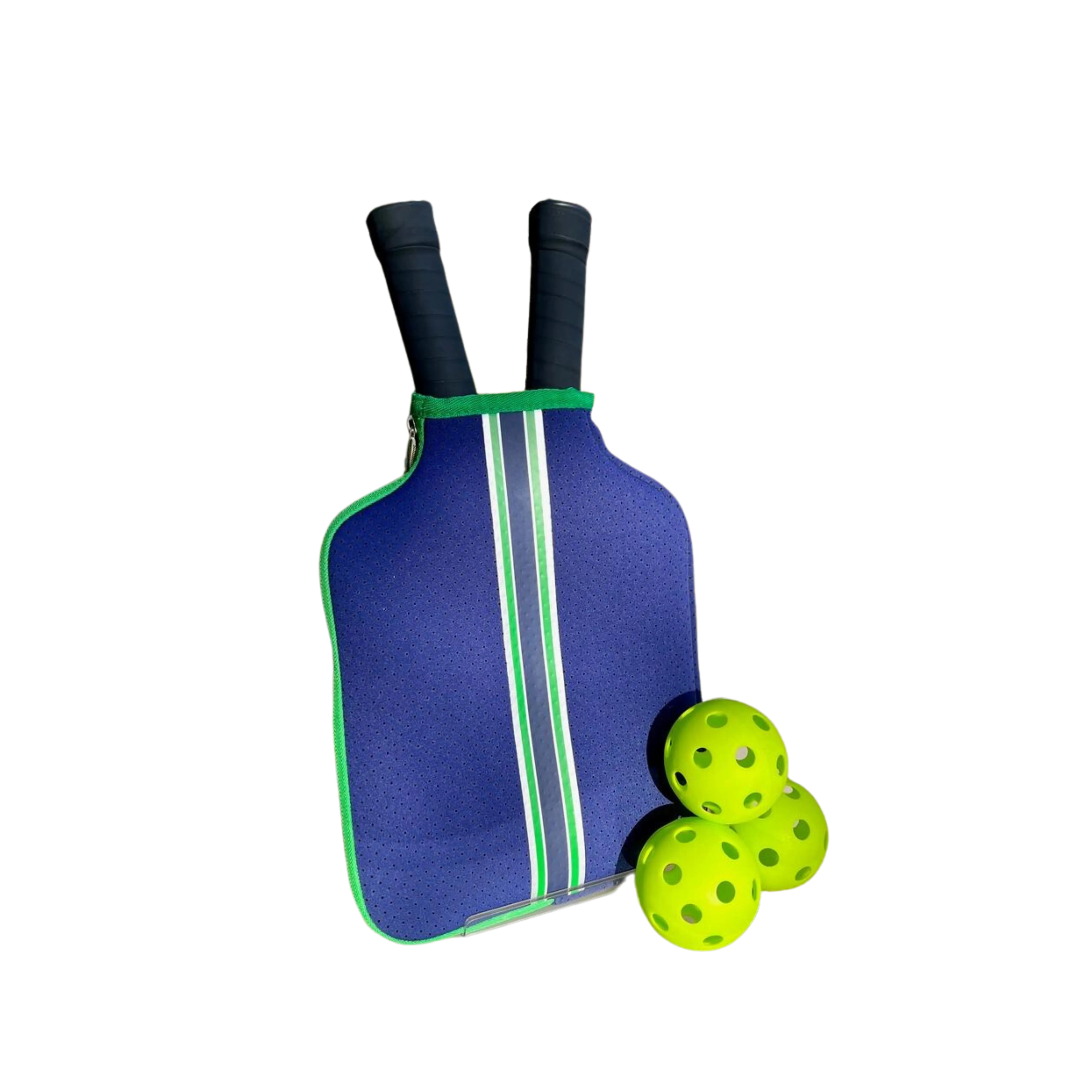 Blue Racing Stripe Pickleball Paddle Cover by Taylor Gray