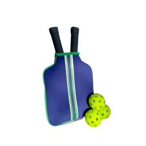 Blue Racing Stripe Pickleball Paddle Cover by Taylor Gray