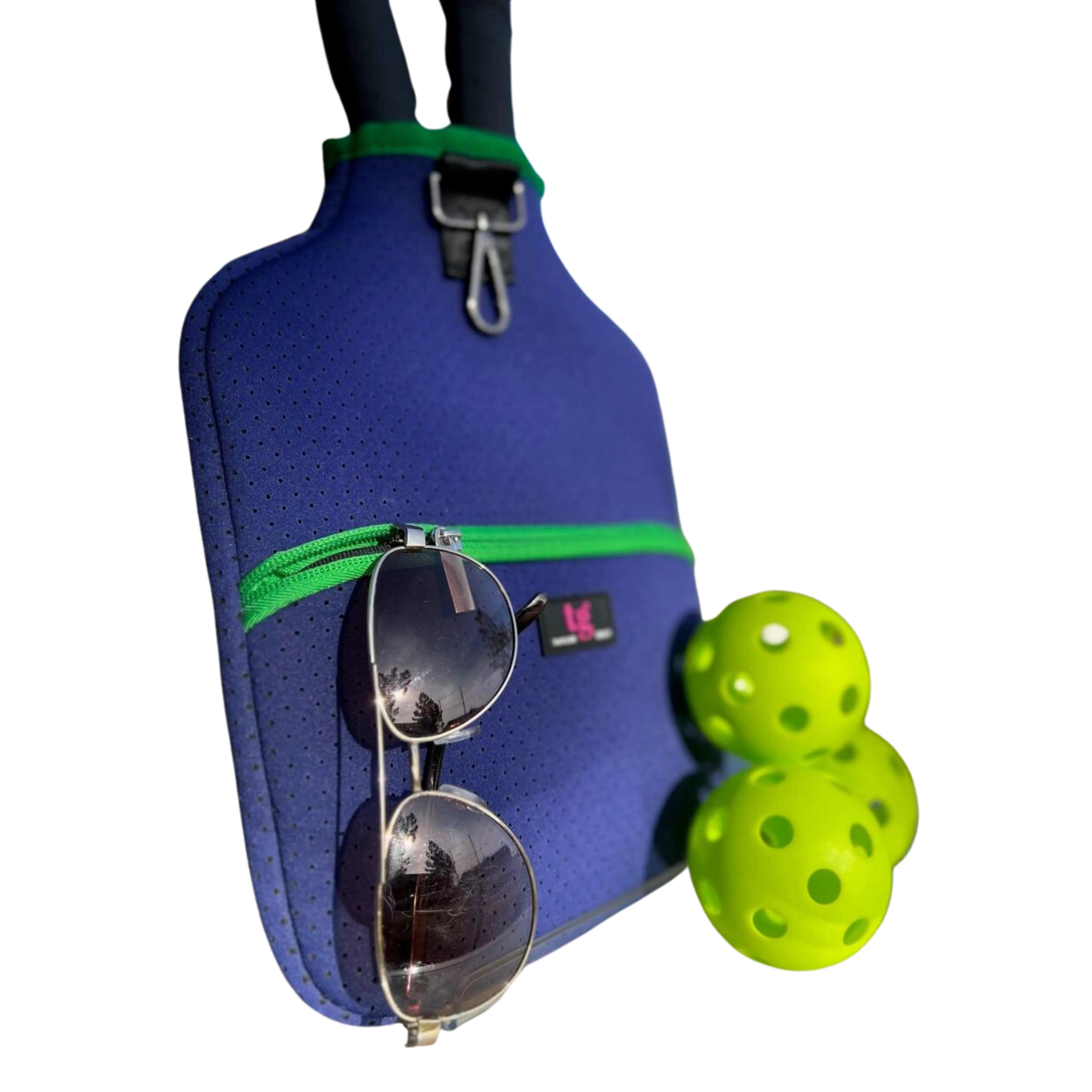 Blue Racing Stripe Pickleball Paddle Cover by Taylor Gray