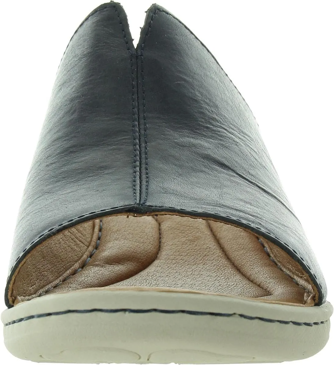 BORN Womens Solid Leather Wedge Sandals