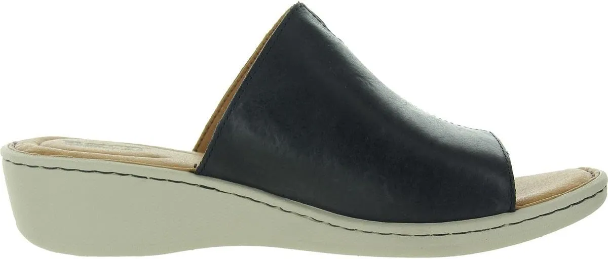 BORN Womens Solid Leather Wedge Sandals