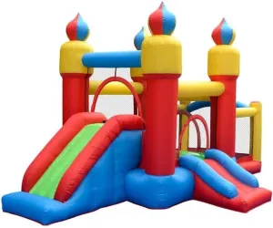 Bouncy Castle Inflatable Bouncer for Kids, Trampoline Air Cushion Bed, Children's Naughty Castle Playground Toy for Home Park