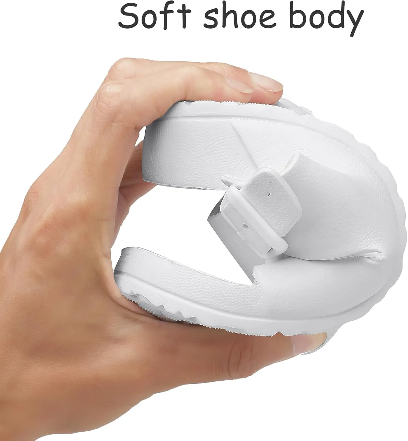 Boys Girls Double Buckle Slip on Slide Kid Beach Sandals Adjustable EVA Summer Pool Shower Shoes Indoor Outdoor Slippers