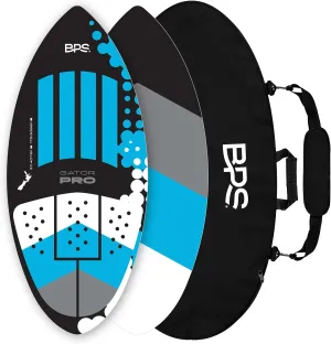BPS New Zealand ‘Gator PRO’ High Performance Fiberglass Skimboard with Padded Carry Bag Made from Recycled Plastics Performance Skimboard with Custom Traction Pads for Kids Adults Choose from 3 Sizes