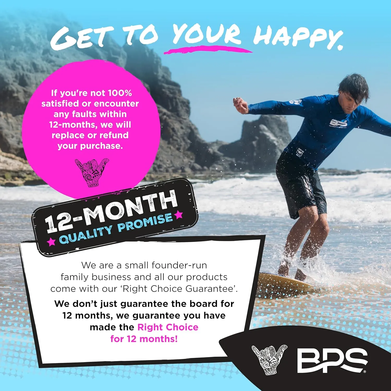 BPS New Zealand ‘Gator PRO’ High Performance Fiberglass Skimboard with Padded Carry Bag Made from Recycled Plastics Performance Skimboard with Custom Traction Pads for Kids Adults Choose from 3 Sizes