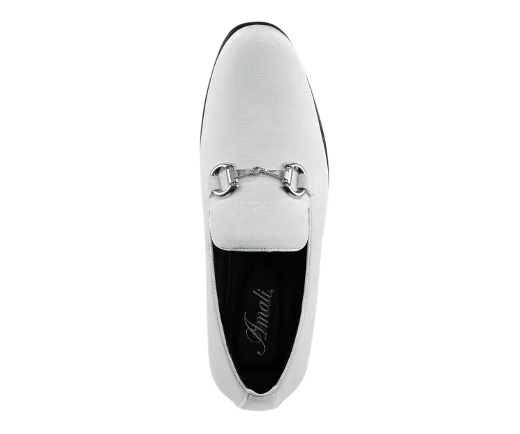Brad White Velvet Loafers