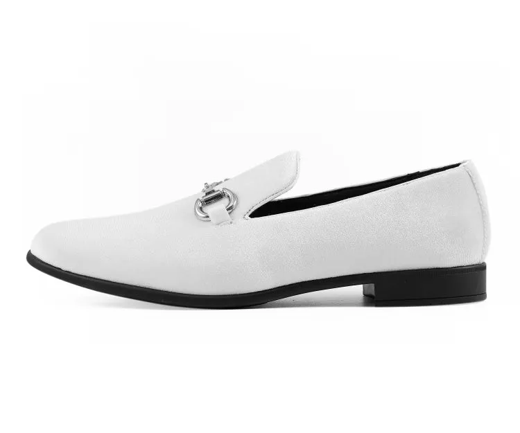 Brad White Velvet Loafers