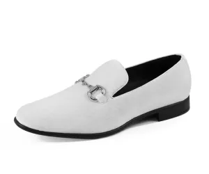 Brad White Velvet Loafers