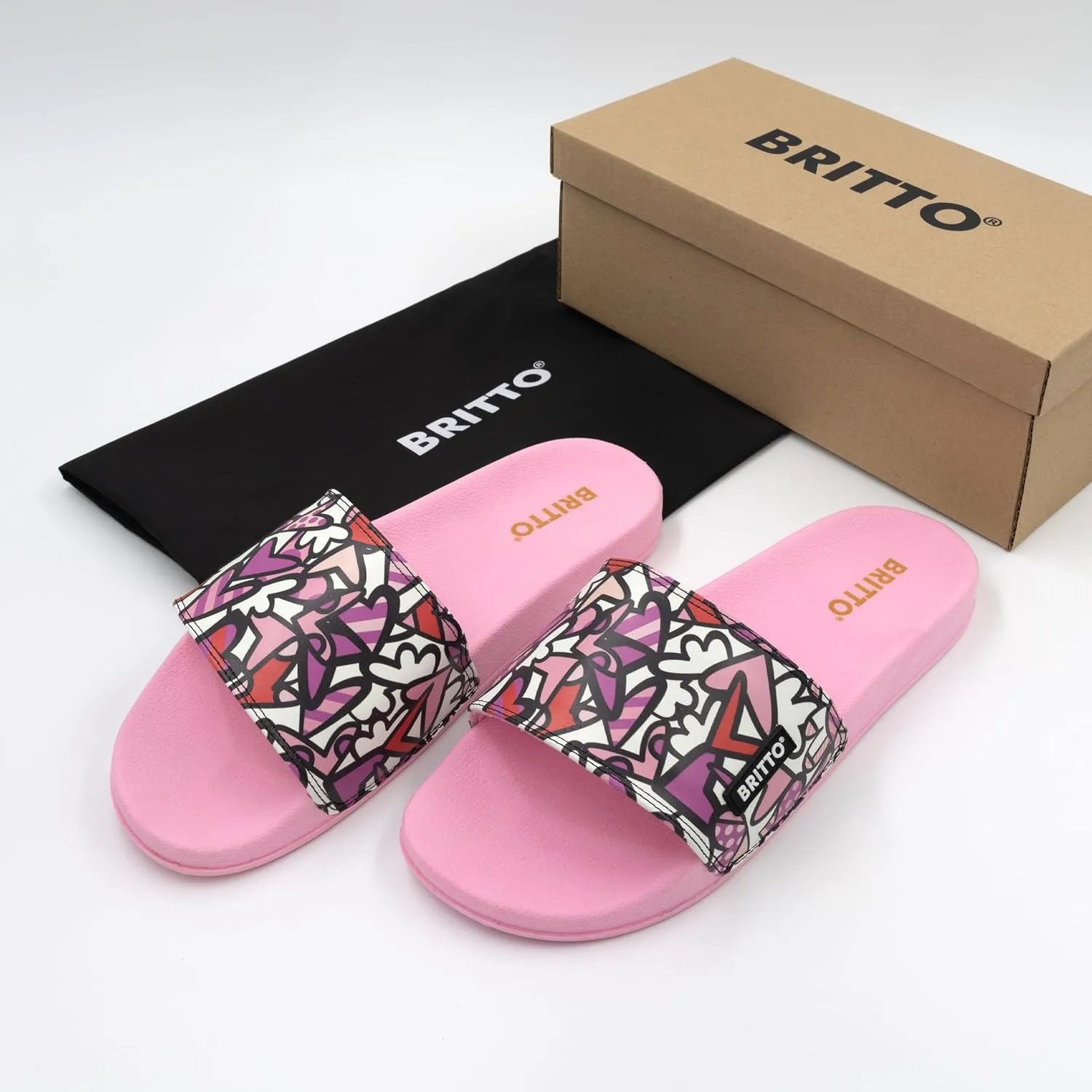Britto Unisex Slides, Quick Drying Lightweight Shower Slide Sandal for Women and Men | Non-Slip, Open Toe Slides Sandals for Indoor & Outdoor