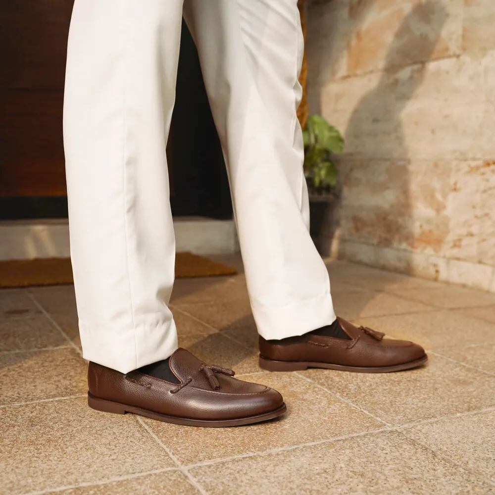 Brown Leather Tassel Loafers – Men's Dress Shoes | UK