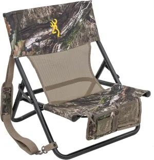 Browning Low-Profile Woodland Hunting Chair with Flat-Folding Design, Durable Steel Frame, Hanging Call Organizer Pocket, and Padded Shoulder Carry Strap