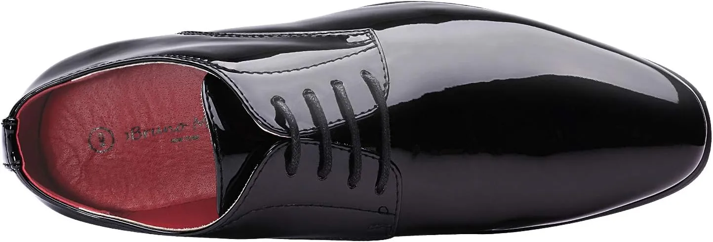 Bruno Marc Men's Faux Patent Leather Tuxedo Dress Shoes Classic Lace-up Formal Oxford