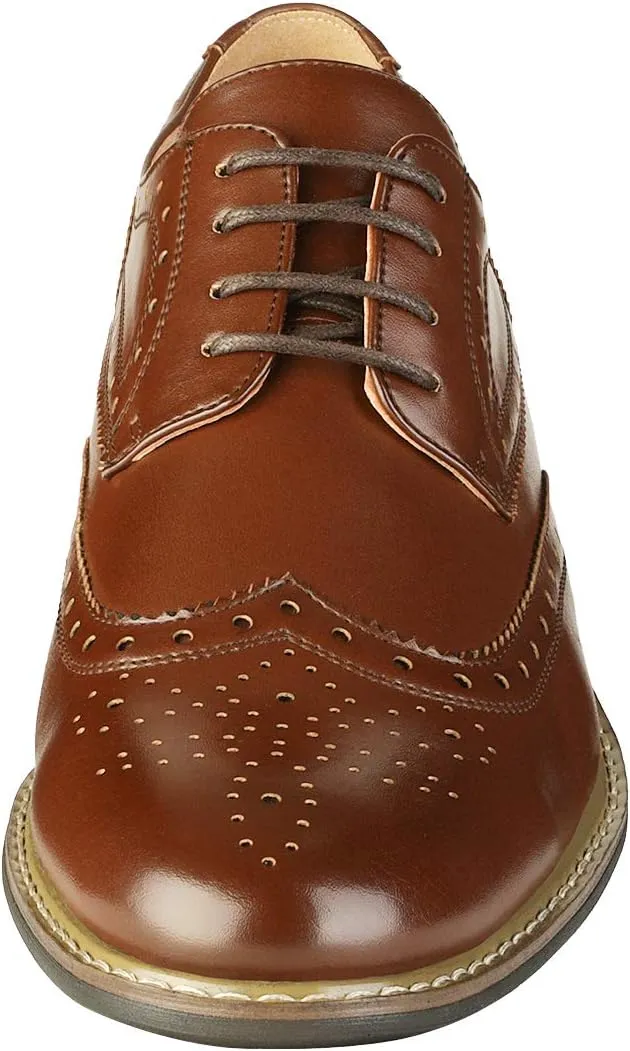 Bruno Moda Italy Prince Men's Classic Modern Oxford Wingtip Lace Dress Shoes