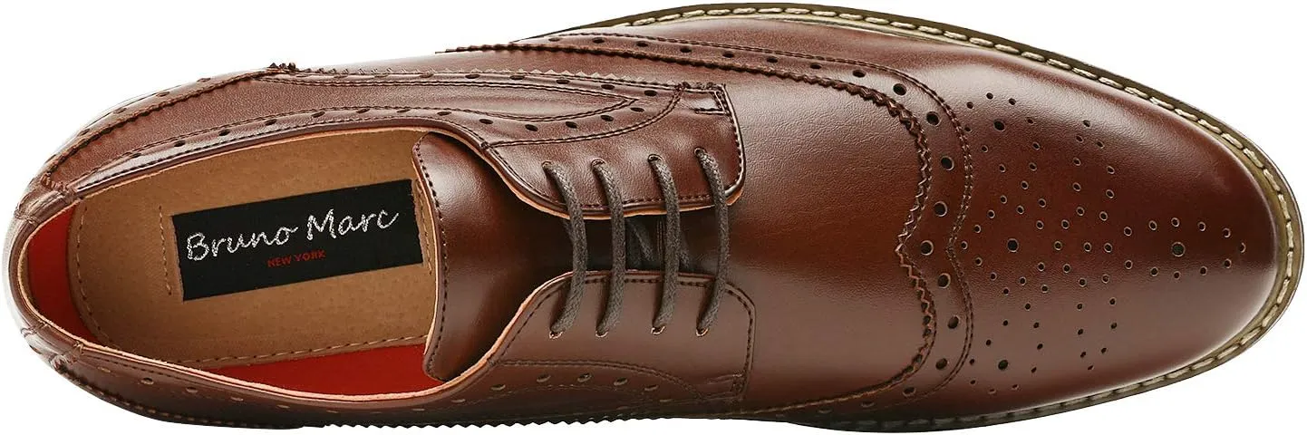 Bruno Moda Italy Prince Men's Classic Modern Oxford Wingtip Lace Dress Shoes