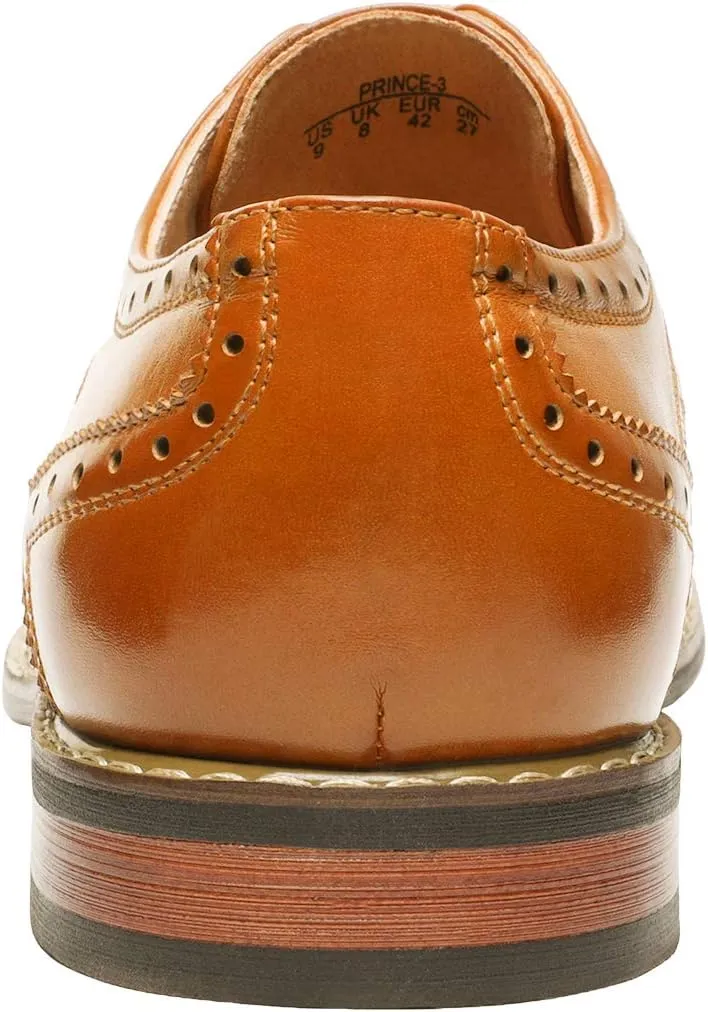 Bruno Moda Italy Prince Men's Classic Modern Oxford Wingtip Lace Dress Shoes